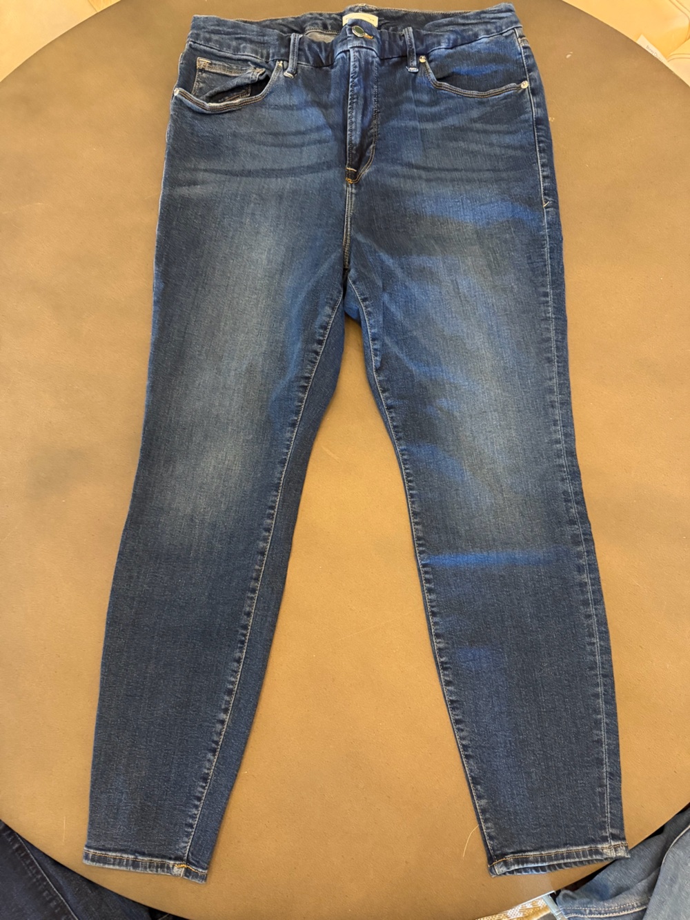Women’s Good American Classic Dark Blue Stretch Skinny Jeans, size 16